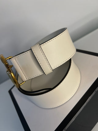 Gucci GG Marmont Ivory White Leather XS Belt