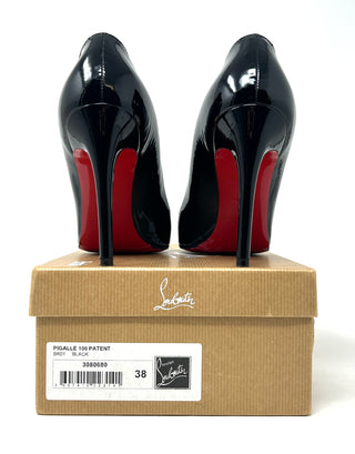 Christian Louboutin Pigalle 100 Black Patent Leather Pump Heels 38 UK 5