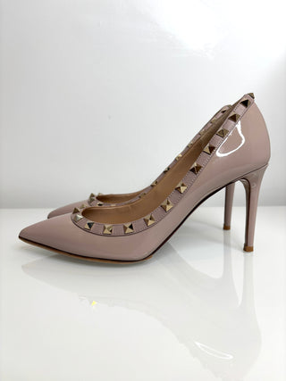 Valentino Rockstud 85 Nude Patent Heels 39 UK6