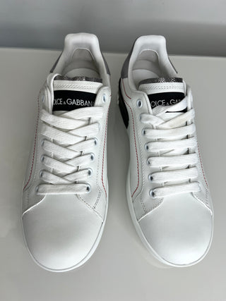 Dolce & Gabbana Portofino Logo White Sneakers Trainers 38 UK5