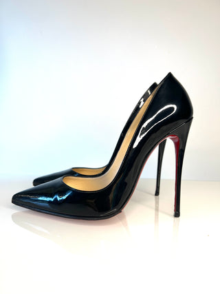 Christian Louboutin So Kate 120 Black Patent Leather Heels 37.5 UK4.5