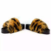 Celine Phoebe Philo Boxy Leopard Print Faux Fur Open Toe Slide Sandals 40 UK 7