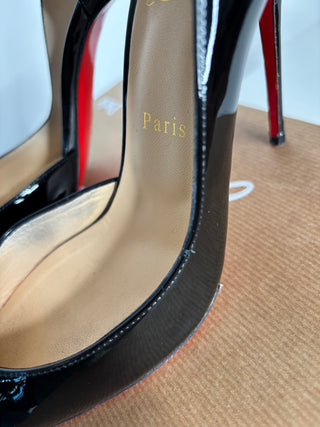 Christian Louboutin Iriza 100 Black Patent Heels 40 UK7