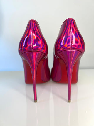 Christian Louboutin Hot Chick 100 Psychedelic Metallic Pink Heels – Size 40 / UK 7
