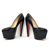 Christian Louboutin Alta Vicky 160 Black Patent Platform Pump Heels 38.5 UK 5.5