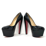 Christian Louboutin Alta Vicky 160 Black Patent Platform Pump Heels 38.5 UK 5.5