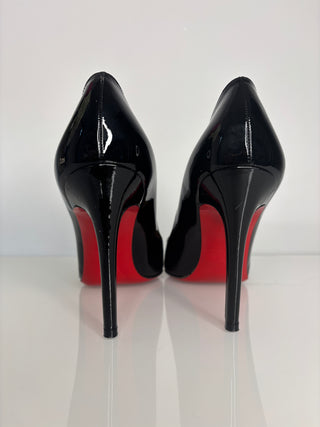 Christian Louboutin Pigalle 100 Black Patent Heels 38.5 UK5.5