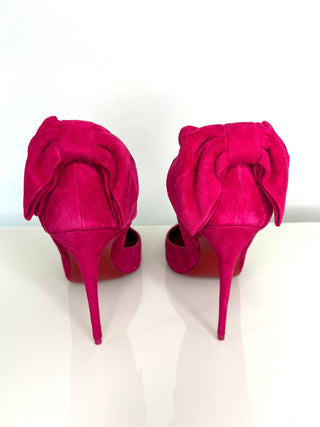Christian Louboutin Rabakate 100 Pink Suede Heels 39.5 UK6.5