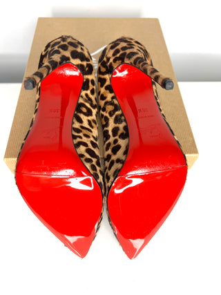 Christian Louboutin Preloved So Kate 120 Pony Jaguar Brown Heels 39.5 UK6.5