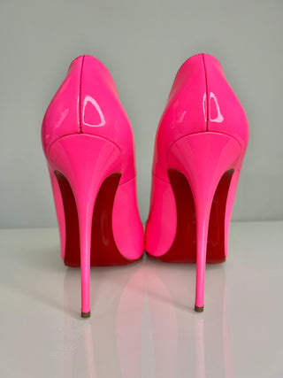 Christian Louboutin So Kate 120 Shocking Pink Patent Leather Heels – 39 / UK 6