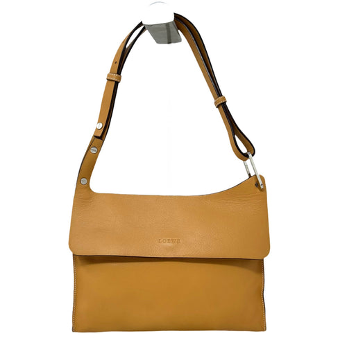 Loewe Light Brown Leather Asymmetrical Shoulder Bag