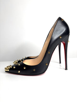 Christian Louboutin Degraspike 120 Black Leather Heels 40 UK7