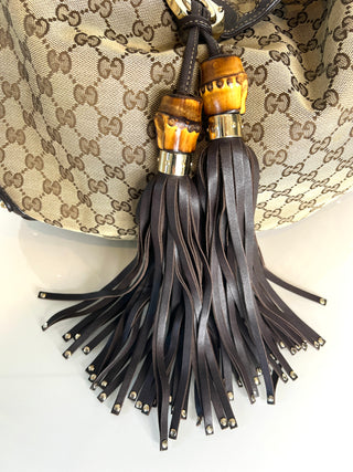Gucci Pre-Owned GG Canvas Bamboo Indi Hobo Shoulder Bag