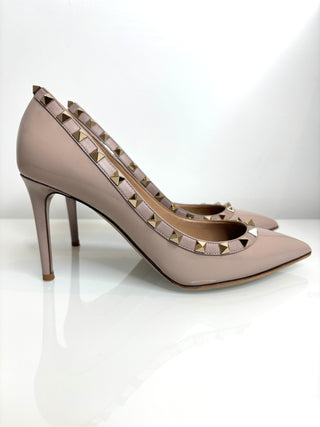 Valentino Rockstud 85 Nude Patent Heels 39 UK6