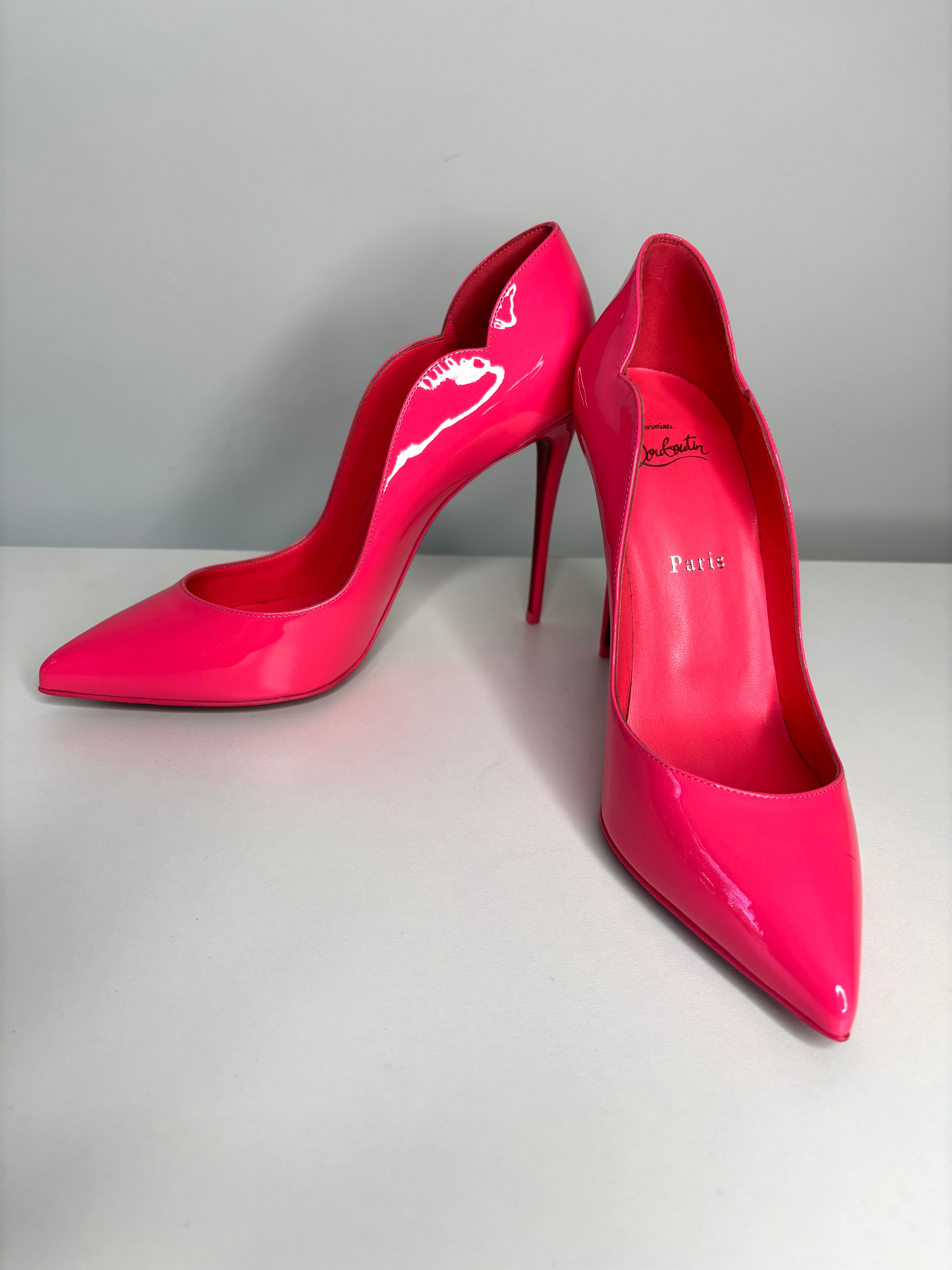 Christian Louboutin Hot Chick 100 Pink Patent Leather Heels