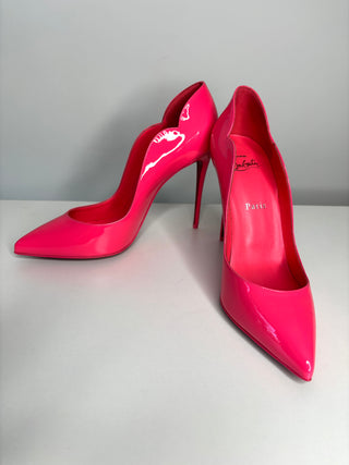 Christian Louboutin Hot Chick 100 Pink Patent Leather Heels 39.5 UK6.5