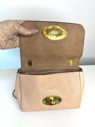 Mulberry Small Lily Classic Grain Leather Beige Shoulder Bag