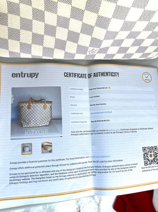 Louis Vuitton Preloved Neverfull MM Damier Azur Tote Bag