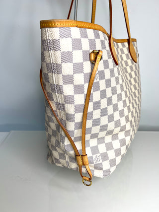 Louis Vuitton Preloved Neverfull MM Damier Azur Tote Bag