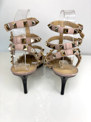 Valentino Garavani Preloved Rockstud 70 Black Patent Leather Heels 39 UK6