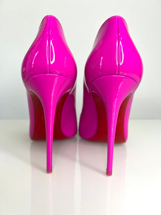 Christian Louboutin Hot Chick 100 Bolerose Pink Patent Leather Heels 36.5 UK3.5