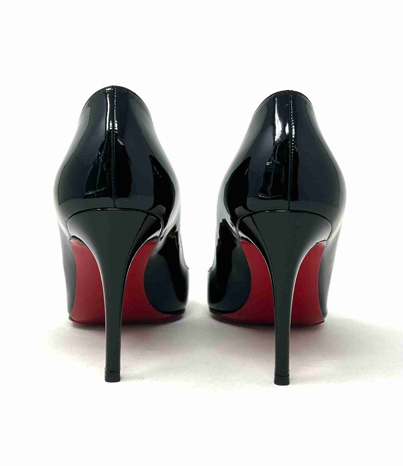 Christian Louboutin Pigalle 85 Black Patent Leather Pump Heels 39.5 UK 6.5