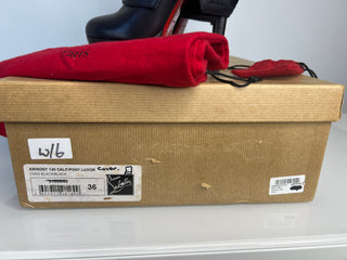 Christian Louboutin Armony 140 Black Leather Platform Heeled Boots – Size 36 / UK 3