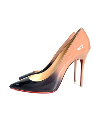 Christian Louboutin Decollete 554 Black Nude Degrade Heels 39 UK6