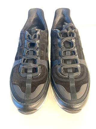 Chanel Black Suede & Leather CC Trainers Sneakers – Size 39 UK 6