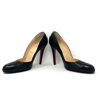 Christian Louboutin Insectica 110 Black Leather Pleated Pump Heels 41 UK 8