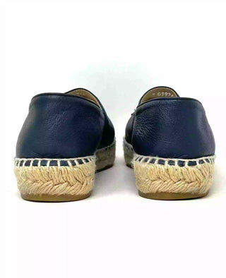 Chanel Navy Blue Leather CC Cap Toe Espadrille Flats 36 UK 3