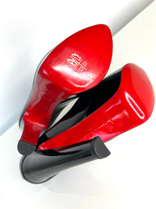 Christian Louboutin Alta Vicky 160 Black Patent Leather Platform Heels 38.5 UK5.5