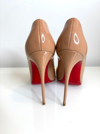 Christian Louboutin So Kate 120 Nude Patent Heels 39.5 UK6.5