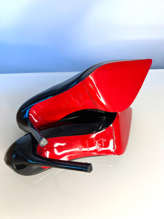 Christian Louboutin Pigalle Plato 120 Black Patent Leather Heels – Size 39 UK 6