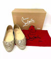 Christian Louboutin Aliochette Gold Glitter Flat Espadrille Pumps 37 UK 4