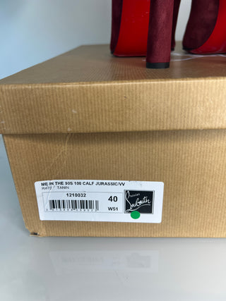 Christian Louboutin Me In The 90s 100 Burgundy Red Suede Ankle Boots – Size 40 / UK 7