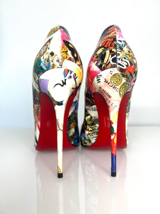 Christian Louboutin So Kate 120 Trash Patent Leather Heels 38 UK5