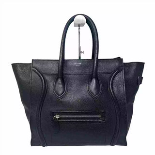 Celine Luggage Tote Mini Black Grainy Leather Handbag