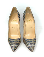 Christian Louboutin Pigalle Follies 120 Gold/Silver Glitter Sirene Pump Heels small fit 38.5 UK 5.5