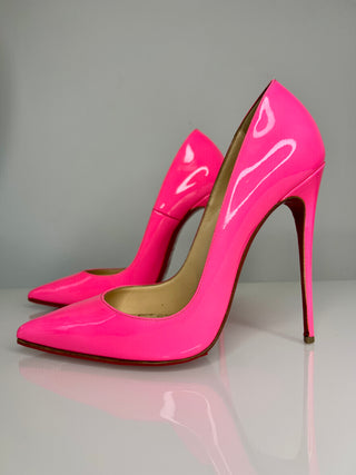 Christian Louboutin So Kate 120 Shocking Pink Patent Leather Heels – 39 / UK 6