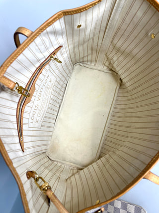 Louis Vuitton Preloved Neverfull MM Damier Azur Tote Bag