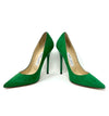 Jimmy Choo Green Suede Leather Pointed Toe Heels 