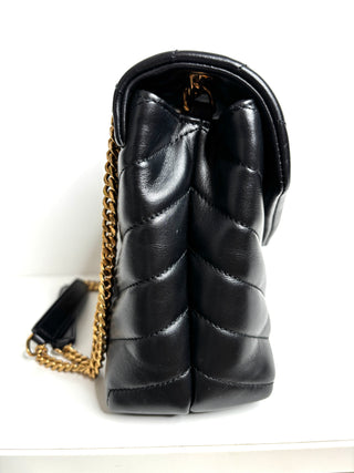 Saint Laurent Loulou Small Quilted Black Leather Shoulder Bag