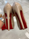 Christian Louboutin Banane 140 Nude Patent Platform Peep-toe Heels 38.5 UK 5.5