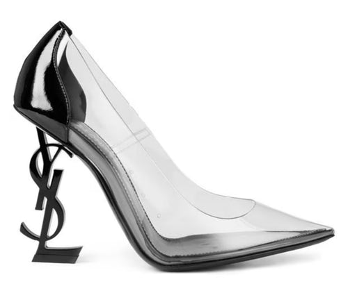 Saint Opyum 110 transparent with black heel 