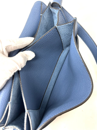 Gucci Bright Brit Blue Grained Leather Shoulder Bag