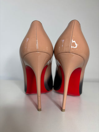 Christian Louboutin Decollete 554 Black Nude Degrade Heels 39 UK6