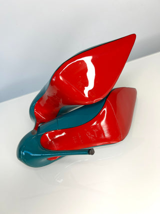 Christian Louboutin So Kate 120 Curacao Patent Leather heels 38.5 UK5.5