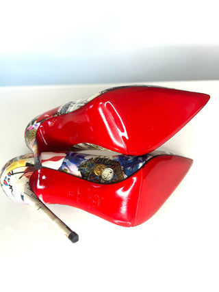 Christian Louboutin So Kate 120 Trash Patent Leather Heels 38 UK5