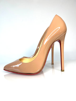 Christian Louboutin Pigalle 120 Nude Patent Leather Heels – Size 40 / UK 7
